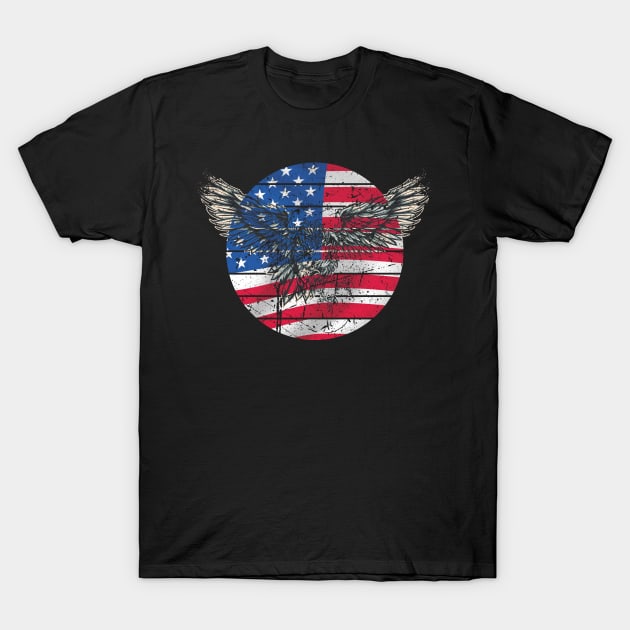 4th Of July Merica USA Flag Bald Eagle Patriotic Veteran flag Independence day Patriot T-Shirt by andreperez87